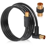 Câble dâ¿antenne tv droit à angle droit 1, 5 m avec rallonge extra longue, flexible pour câblage, conducteur ... Câble dâ¿antenne tv droit à angle droit 1, 5 m avec rallonge extra longue, flexible pour câblage, conducteur ...