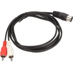 C�ble din 5 broches m�le vers 2 m�le, cordon adaptateur pvc pour lecteur cd, magn�toscope, dvd, phono, ...