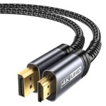 Cble displayport vers hdmi 4, 5m, 4k@30hz, 2k@60hz, 1080p@120hz nylon tress - connecteurs plaqus or ...