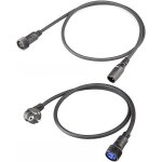 Cble tanche cables dmx exterieur 1m + 1m cble alimentation ip65 avec plug, extension cable outdoor ...