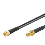 C�ble d'extension d'antenne wlan, rp sma m�le sur rp sma femelle, noir / dor�, 2m
