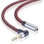 Cble d'extension audio 3 m, angle droit 3, 5 mm mle vers femelle cble audio stro avec cuivre plaqu ...