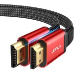 Cble hdmi 4k 5 mtres [60 hz, 2. 0, 18 gbps] plat haut dbit en nylon tress - compatible 3d hdr uhd ...