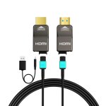 C�ble hdmi 8k 50m d�tachable en fibre optique pure, arm� en acier inoxydable, hdmi 2. 1 ultra haute vitesse ...