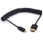 C�ble micro hdmi vers hdmi spiral�, adaptateur hdmi m�le vers micro hdmi m�le, prise en charge 1080p ...
