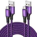 Cble micro usb 3 m 3 m - en nylon tress - cble de charge usb android compatible avec samsung galaxy ...