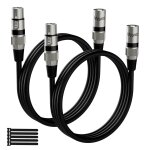 Cble microphone cble xlr 0. 5 mtres(lot de 2, nior), mle vers femelle, cble patch dmx quilibre ...