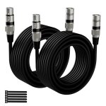 Cble microphone xlr 10 mtres(lot de 2, nior), mle vers femelle, cble patch dmx quilibre blind 3 ...