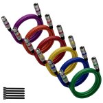 Câble microphone xlr 2 mètres(lot de 6, multicolore), mâle vers femelle, câble patch dmx équilibre blindé ... Câble microphone xlr 2 mètres(lot de 6, multicolore), mâle vers femelle, câble patch dmx équilibre blindé ...