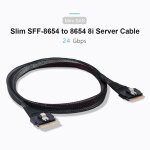 Câble mini sas interne de 0. 5 / 0. 8m, 24gbps, slim sff 8654 8i 74 broches à sff 8654 8i 74 broches, ... Câble mini sas interne de 0. 5 / 0. 8m, 24gbps, slim sff 8654 8i 74 broches à sff 8654 8i 74 broches, ...