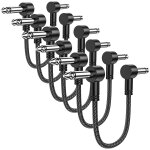 C�bles patch guitare, guitare p�dale jumper, 6. 35mm angle droit plug plat guitare jumper pour p�dales, ...