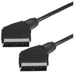 Câble péritel mâle vers mâle noir 2 m - 21 broches connectées - audio / vidéo - compatible avec modem, ... Câble péritel mâle vers mâle noir 2 m - 21 broches connectées - audio / vidéo - compatible avec modem, ...