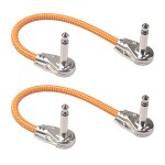 C�ble de raccordement coud� m�le a m�le de 6. 35mm, 2 pi�ces, pour p�dale d'effet de guitare, jaune