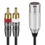 Cble rpartiteur en y xlr vers 2 rca, xlr mle  2 x adaptateur de prise rca phono y splitter audio ...
