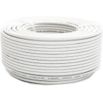 Premiumx cble satellite mini coaxial de 50 m en blanc - extra fin avec un diamtre de 4mm - double blindage ...