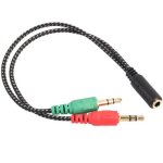 Cble sparateur de casque, 3. 5mm, 2 fiches mles  1 prise femelle, audio, micro, adaptateur