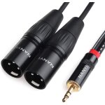 C�bles s�parateur xlr � 3. 5mm, c�ble de microphone audio d'interconnexion m�le trs st�r�o vers deux ...
