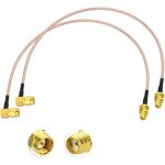 C�ble sma rg316 30cm avec connecteur femelle droit & m�le angle droit - lot de 2 - antenne voiture, wifi, ...