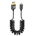 Cble spiral 8k micro hdmi vers hdmi, 48gbps hdmi2. 1 supporte hdr, 8k@60hz, 4k@120hz, compatible avec ...