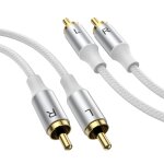 Cble stro rca, rca mle vers mle stro cble audio auxiliaire subwoofer 3m, plaqu or 24 carats ...