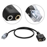 C�ble de t�l�phone pour casque pro, 30cm, double adaptateur de 3. 5mm vers prise rj9, convertisseur, ...