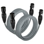 C�ble xlr 2pack1m, c�ble microphone nylon tress� m�le xlr � femelle balanced 3 broches xlr cable microphone ...