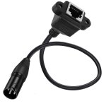 Cble xlr  3 broches vers rj45 mle vers femelle avec adaptateur de panneau, convertisseur dmx pour ...