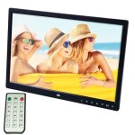 Cadre numrique 15' 1280x800p led album photo lecteur mdia grand format hd noir yonis