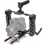 Cage de rig vido pour appareil photo, kit de ralisation de films avec poigne suprieure et base de ...