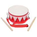 Caisse claire rouge pour enfants ¿ instrument de percussion en bois avec baguettes et sangle ¿ sr, ...