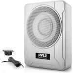 Caisson de basse voiture / marine 20 cm - subwoofer actif amplifi 600w a profil bas sous sige, avec ...