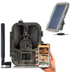 Cam�ra de chasse 4k 36mp 4g app mobile android ios avec panneau solaire + chargeur + 1 batterie + sd ...