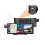 Cam�ra embarqu�e double avec ecran carplay sans fil vue avant habitacle yonis