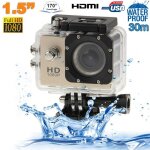 Camera embarque sport lcd caisson etanche waterproof 12 mp full hd 1080p or + sd 8go yonis