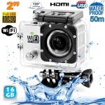 Camera embarque sports wi - fi lcd caisson etanche waterproof 12 mp hd blanc 16go yonis