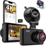 Camra embarque pour voiture avant et arrire 4k + 1080p wifi avec carte sd 64 g, cran ips 3  avec ...