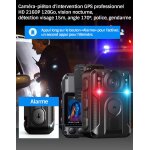 Cam�ra - pi�ton d'intervention gps professionnel hd 2160p 128 go, vision nocturne, d�tection visage 15m, ...