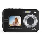 Cam�ra sous - marine �tanche 48mp 4k avec zoom 16x et mise au point automatique le noir