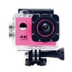 Camra sport 4k etanche slow motion 16mp angle 170 wi - fi rose + kit de fixation + sd 8go yonis