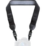 Camera strap with padded storage pouches - compatible with canon eos, nikon, pentax and more - black