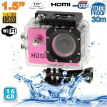 Caméra wifi sport embarquée plongée caisson caméscope full hd 1080p rose 16 go yonis Caméra wifi sport embarquée plongée caisson caméscope full hd 1080p rose 16 go yonis