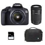 Canon eos 2000d + 18 - 55 is ii + 55 - 250 is garanti 3 ans + sac + sd 4go
