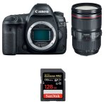 Canon eos 5d mark iv + ef 24 - 105mm f / 4l is ii usm + sandisk 128gb extreme pro uhs - i sdxc 170 mb ...
