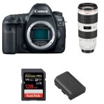 Canon eos 5d mark iv + ef 70 - 200mm f / 2. 8l is iii usm + sandisk 128gb uhs - i sdxc 170 mb / s + lp ...