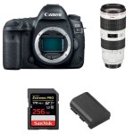 Canon eos 5d mark iv + ef 70 - 200mm f / 2. 8l is iii usm + sandisk 256gb uhs - i sdxc 170 mb / s + lp ...