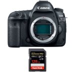 Canon eos 5d mark iv nu + sandisk 128gb extreme pro uhs - i sdxc 170 mb / s garantie 2 ans