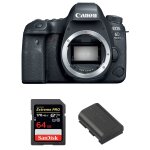Canon eos 6d mark ii nu + sandisk 64gb extreme pro uhs - i sdxc 170 mb / s + canon lp - e6n garantie ...