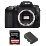 Canon eos 90d nu + sandisk 64gb extreme pro uhs - i sdxc 170 mb / s + canon lp - e6n garantie 2 ans