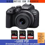 Canon eos r10 + rf - s 18 - 45mm f4. 5 - 6. 3 is stm + 3 sandisk 64gb extreme pro uhs - ii sdxc 300 mb ...