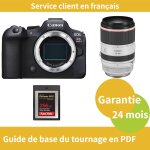 Canon eos r6 mark ii cam�ra + canon objectif rf 70 - 200mm f2, 8 l is usm + sandisk 256 go extreme sd ...